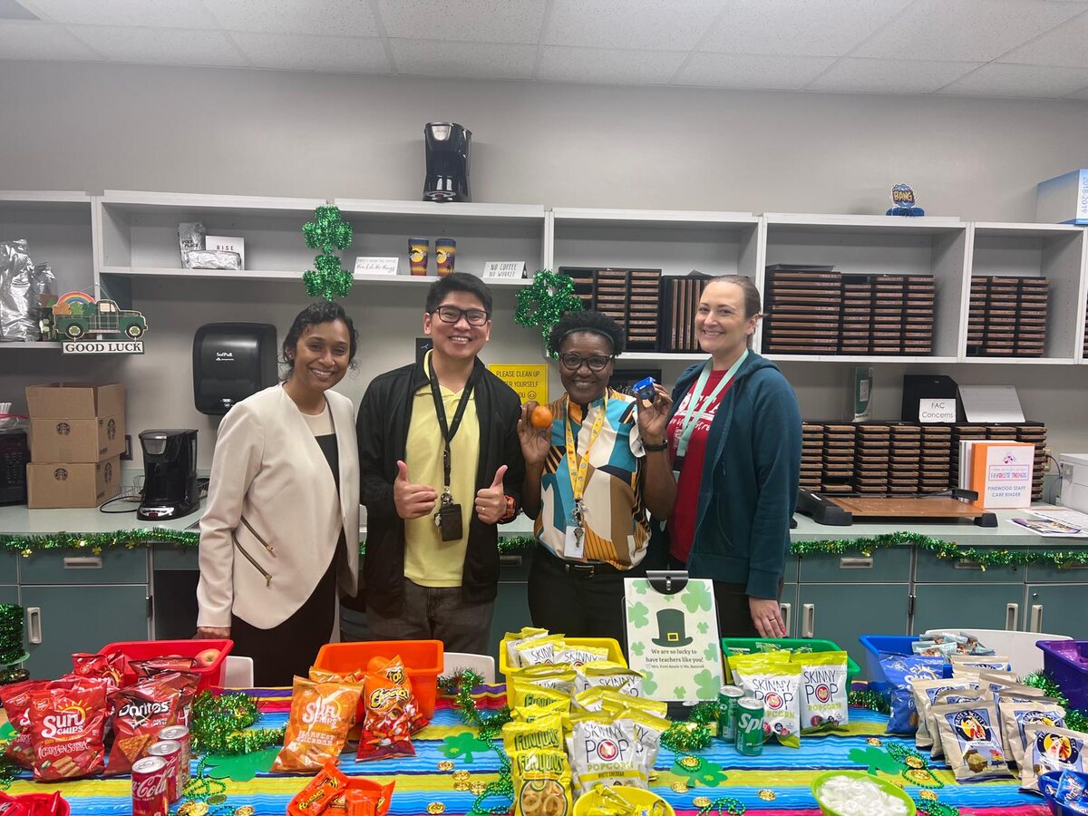 Teachers being celebrated at an appreciation event