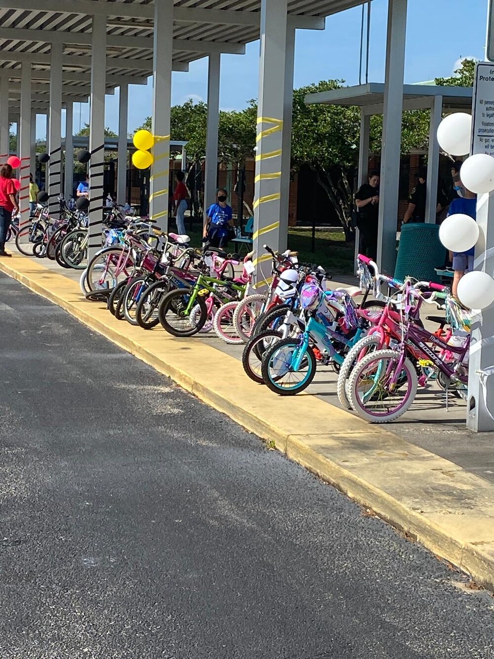 More than one hundred bicycles lined up for Pinewood students, 2021